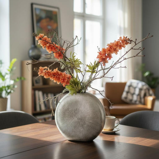 Künstlicher Blütenzweig Orange-Rot 86 cm – Deko Zweig für Vase, Herbstdeko, Wohnzimmer & Tisch