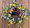 Bild in Galerie-Betrachter laden, Türkranz Frühling 50 cm bunt | Frühlingskranz künstlich | Sommerkranz Haustür | Blumenkranz Deko Tür | Wandkranz floral groß
