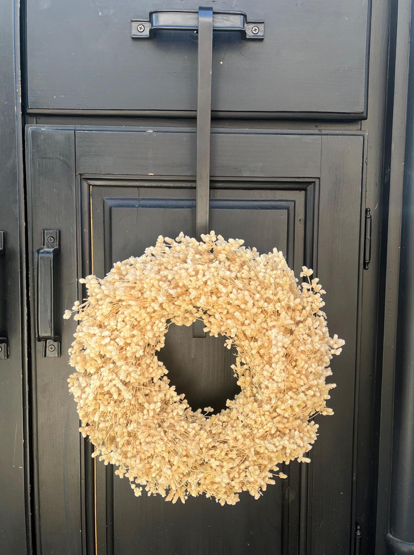 Trockenblumenkranz 30 cm beige natur | minimalistischer Türkranz | Boho Kranz | Wandkranz | Scandi Deko | mit oder ohne Halter