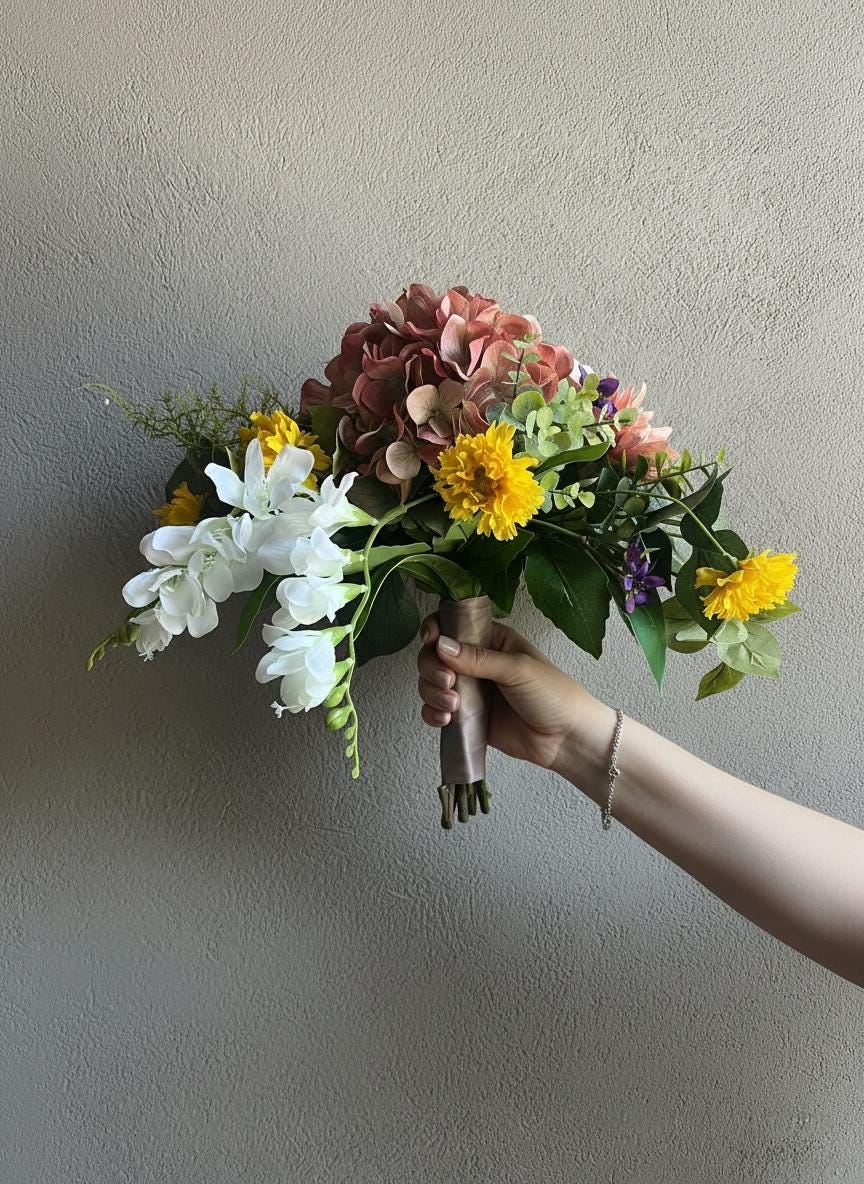 Brautstrauß Kunstblumen | Boho Brautstrauß aus Kunstblumen – Bild 4