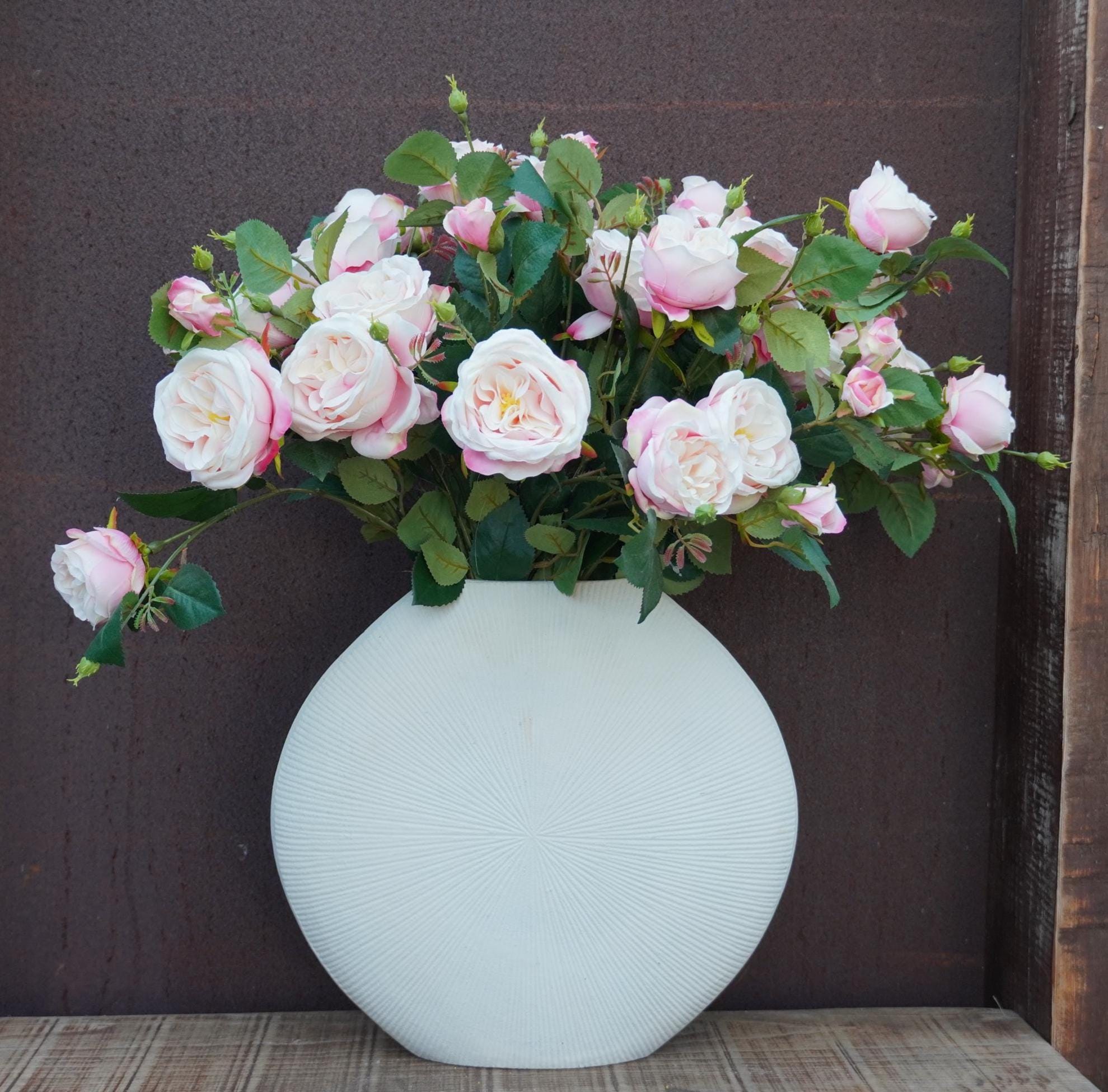 Kunstblumen Kranz | Künstlicher Rosenzweig Rosa – Bild 7
