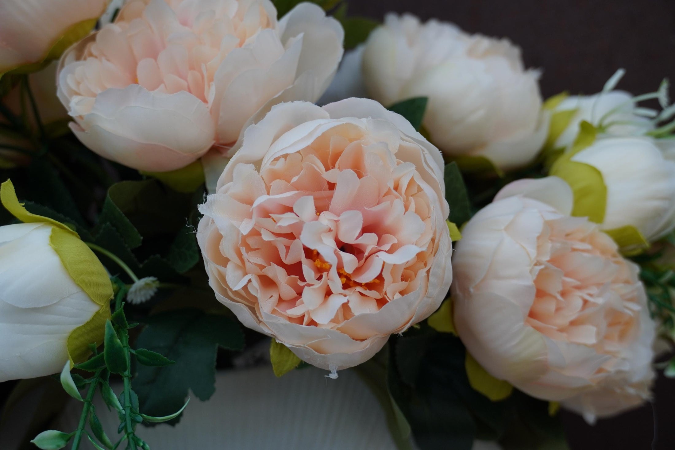 Brautstrauß Kunstblumen | Kunstblumenstrauß lachs – Bild 4