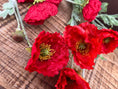 Bild in Galerie-Betrachter laden, Kunstblumen Kranz | Künstlicher Mohnblumen Zweig Rot – Bild 2
