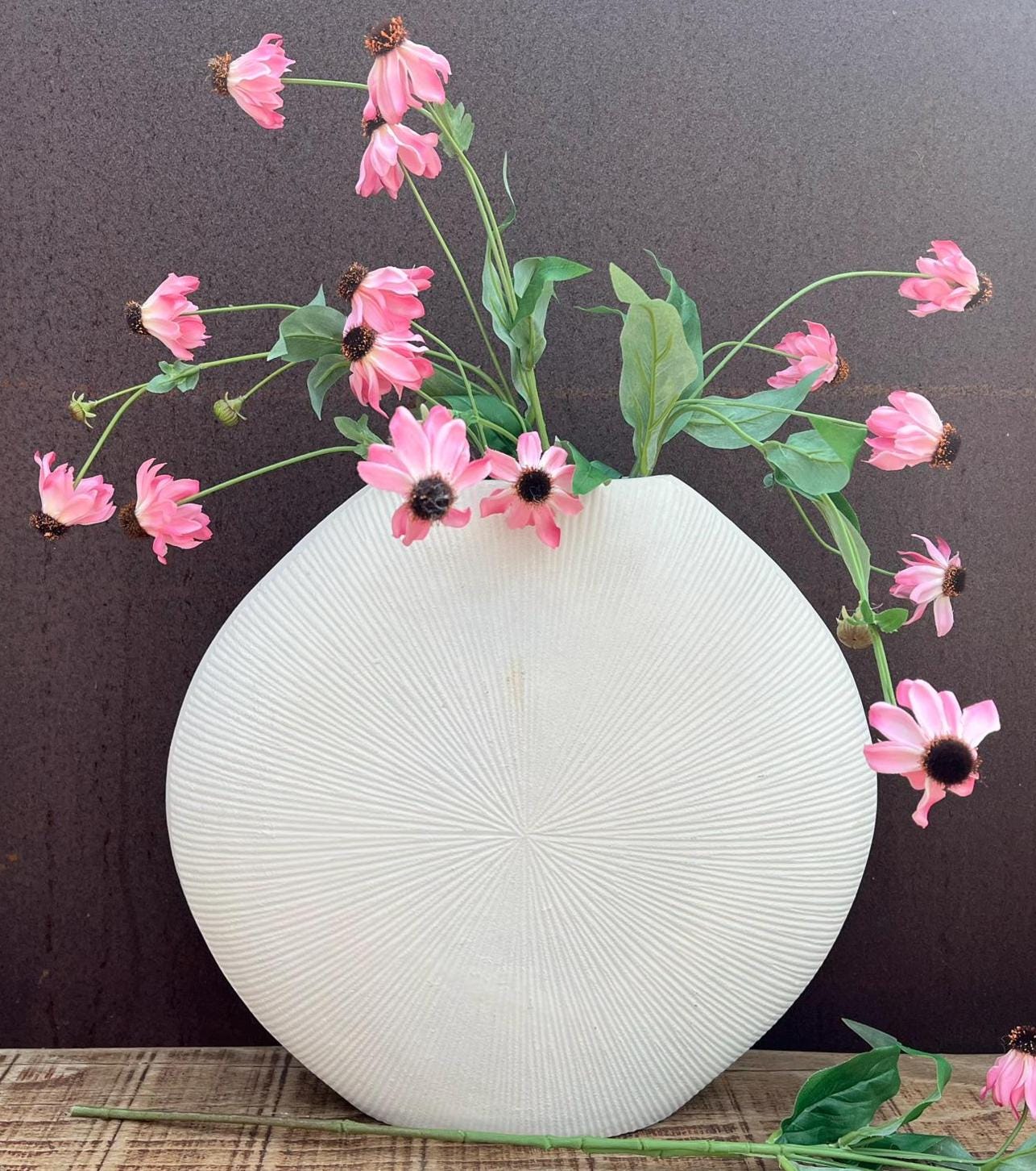 Kunstblumen Kranz | Künstliche Cosmea Rosa | Romantische Boho Deko – Bild 5