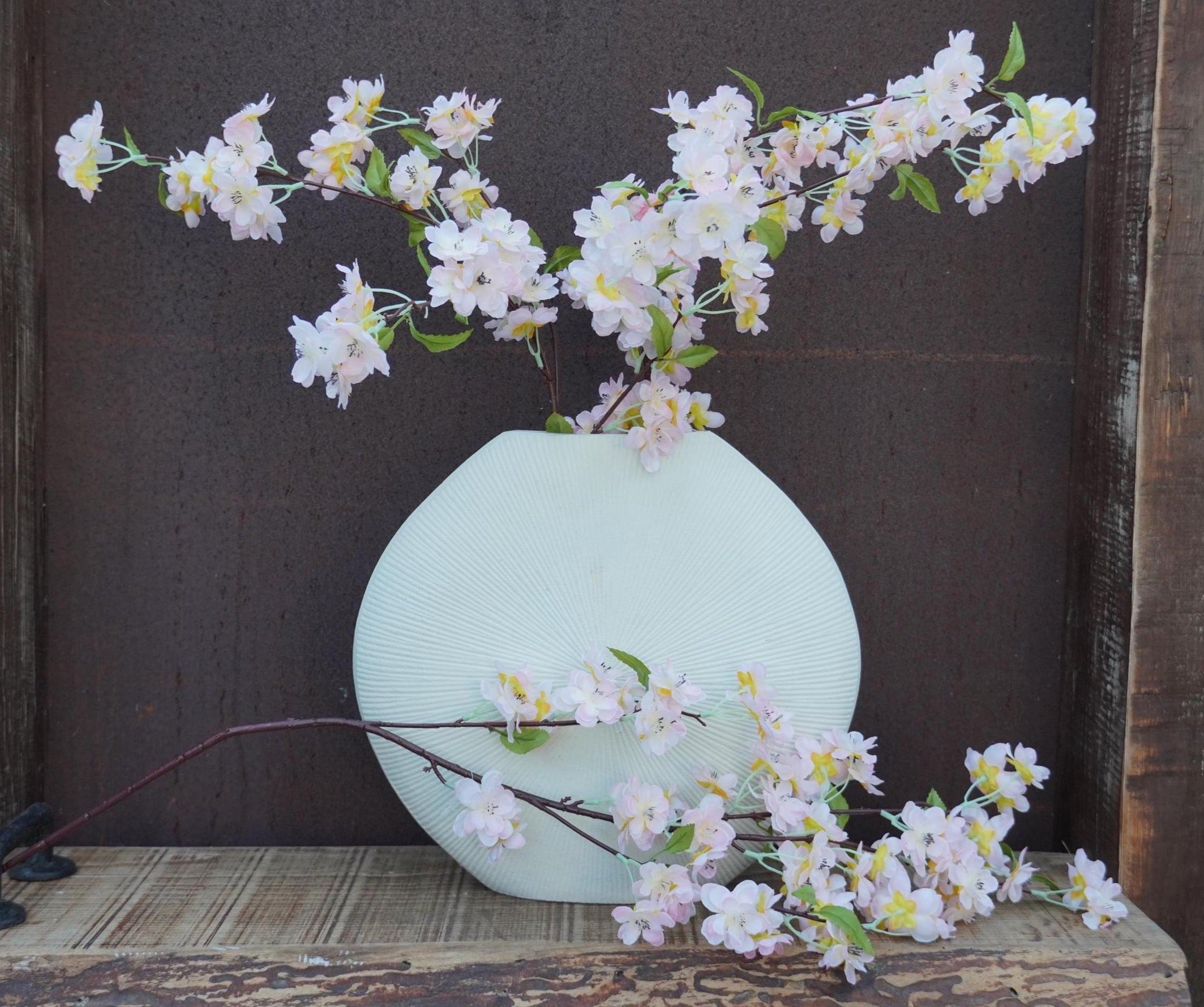 Kunstblumen Kranz | Künstlicher Apfelblüten Zweig Rosa – Bild 5