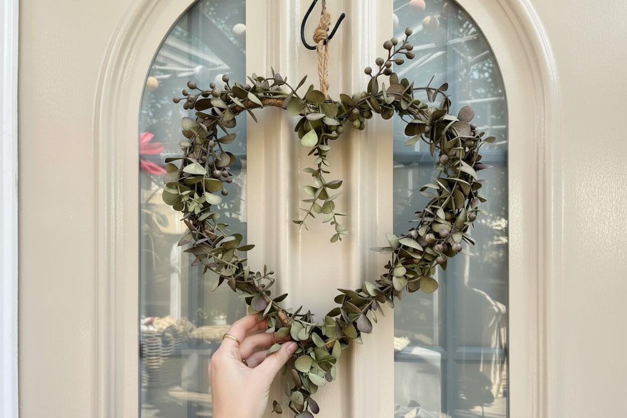 Herzkranz Eukalyptus | Türkranz Herz 30 cm | Kunstpflanzen Kranz – Bild 6