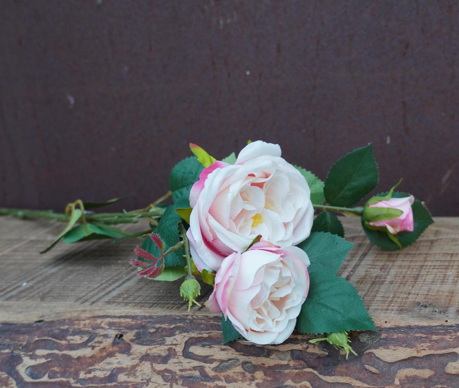 Kunstblumen Kranz | Künstlicher Rosenzweig Rosa – Bild 4