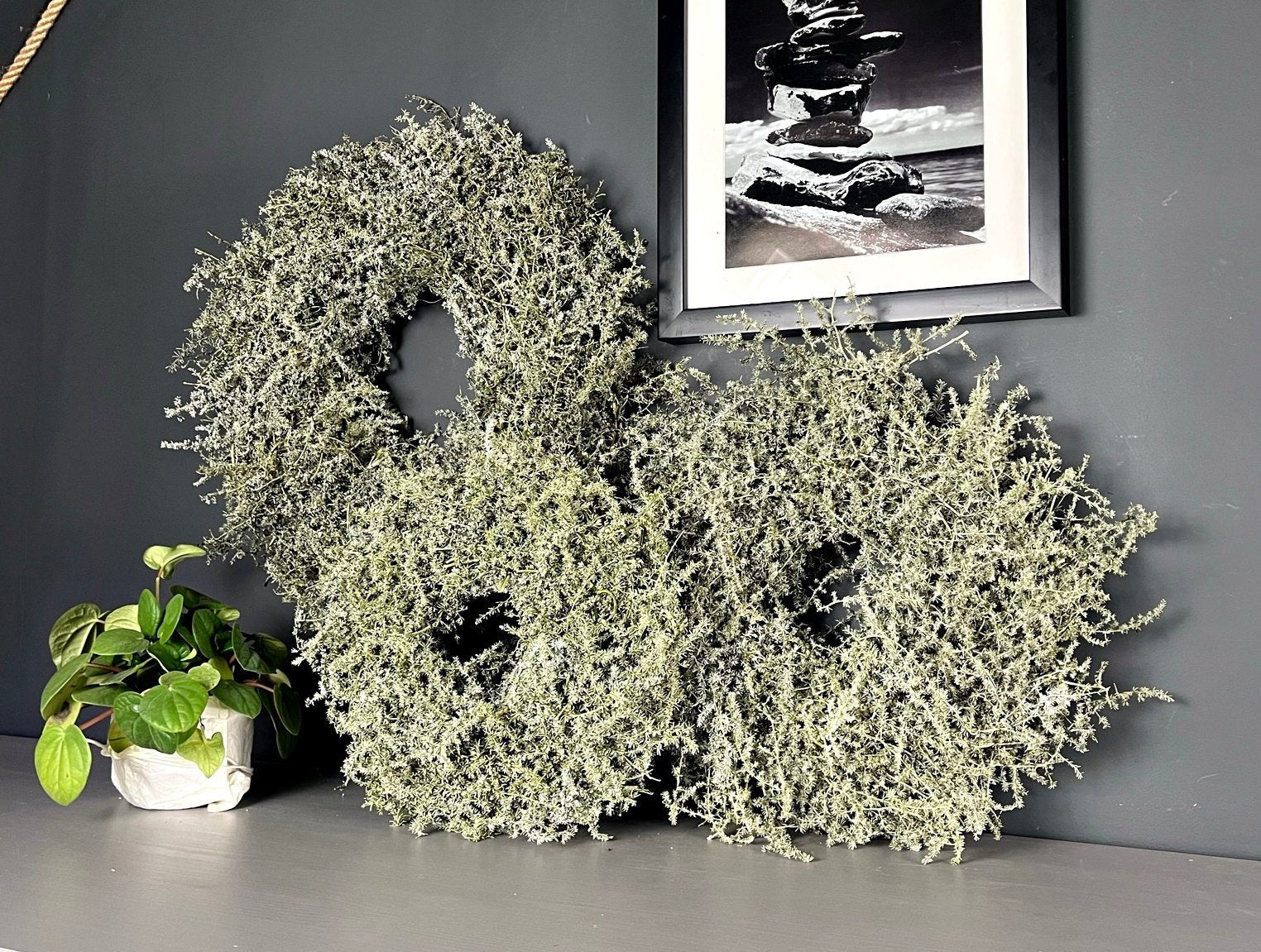 Eleganter Wandkranz / Türkranz, Grüner Asparagus-Kranz 28, 35 und 45 cm Durchmesser - Kranzshop