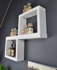 Bild in Galerie-Betrachter laden, Regal für die Wand aus Holz Shabby Weiß ca. H/B/T 49/60/10 cm - NordsHunger
