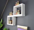 Bild in Galerie-Betrachter laden, Regal für die Wand aus Holz Shabby Weiß ca. H/B/T 49/60/10 cm - NordsHunger
