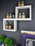 Bild in Galerie-Betrachter laden, Regal für die Wand aus Holz Shabby Weiß ca. H/B/T 49/60/10 cm - NordsHunger
